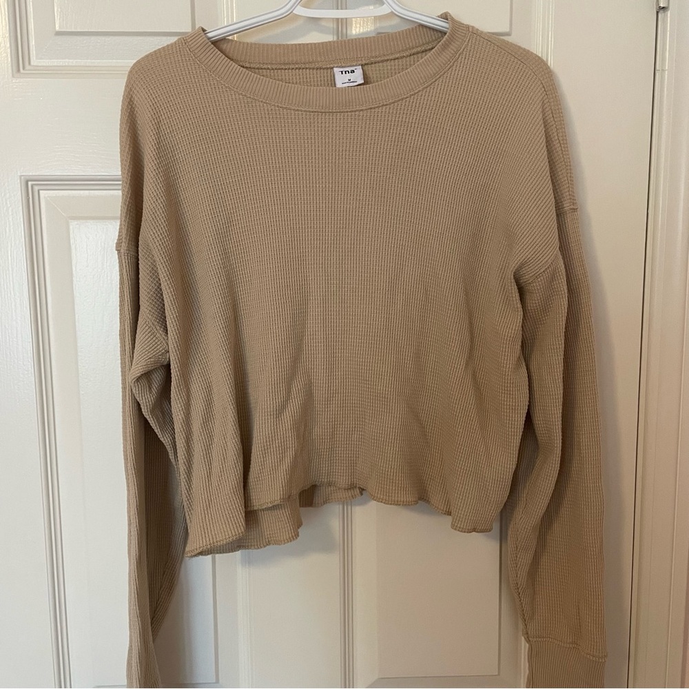 TNA - cropped, boxy waffle top